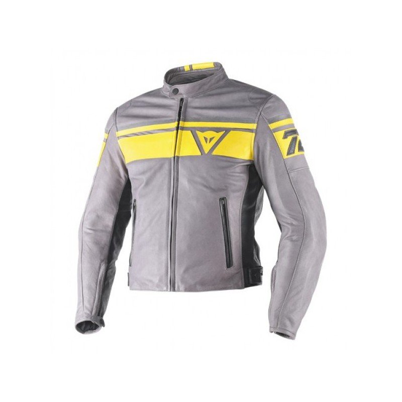 Giubbotto DAINESE PELLE BLACKJACK FUMO/GIALLO/NERO