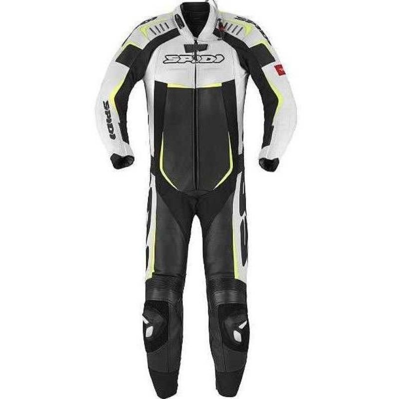 Tuta Pelle SPIDI TRACK WIND PRO NERO/GIALLO FLUO