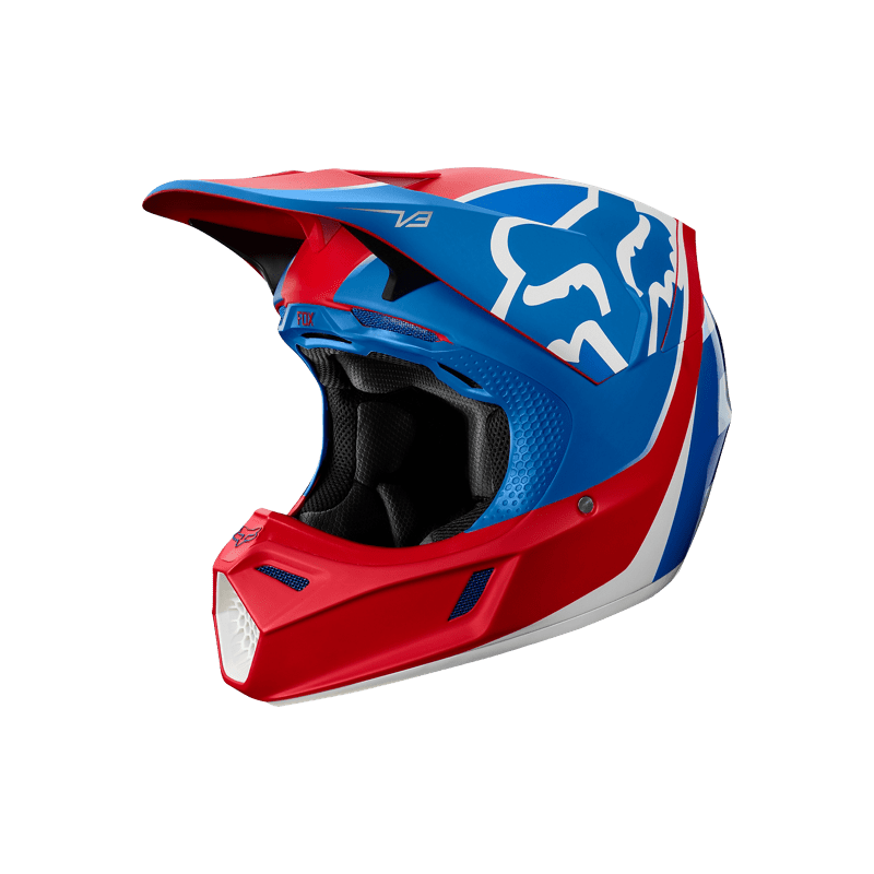 Casco FOX V3 KILA BLUE/RED