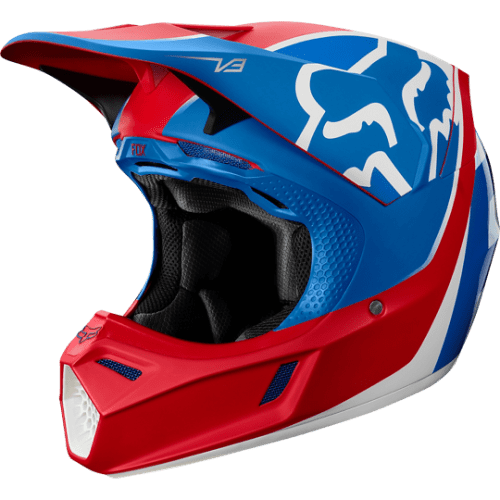 Casco FOX V3 KILA BLUE/RED