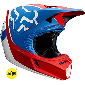 Casco FOX V3 KILA BLUE/RED